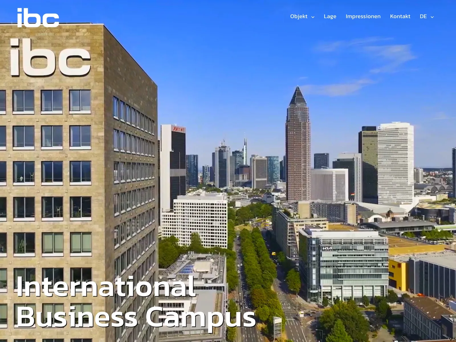 Startseite des IBC in Frankfurt